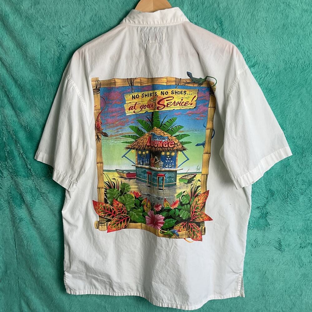 Caribbean Soul Mens Pure Cotton Button Up Casual Low Tide Lounge Large
